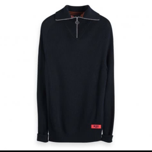 Scotch and Soda herren knit quarter zip pullover sweater L brown - Picture 5 of 5